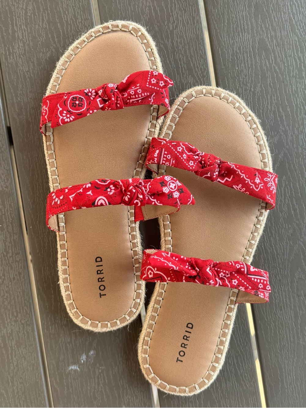 Torrid Bandana Double Bow Espadrille Slide -Wide Width 10WW